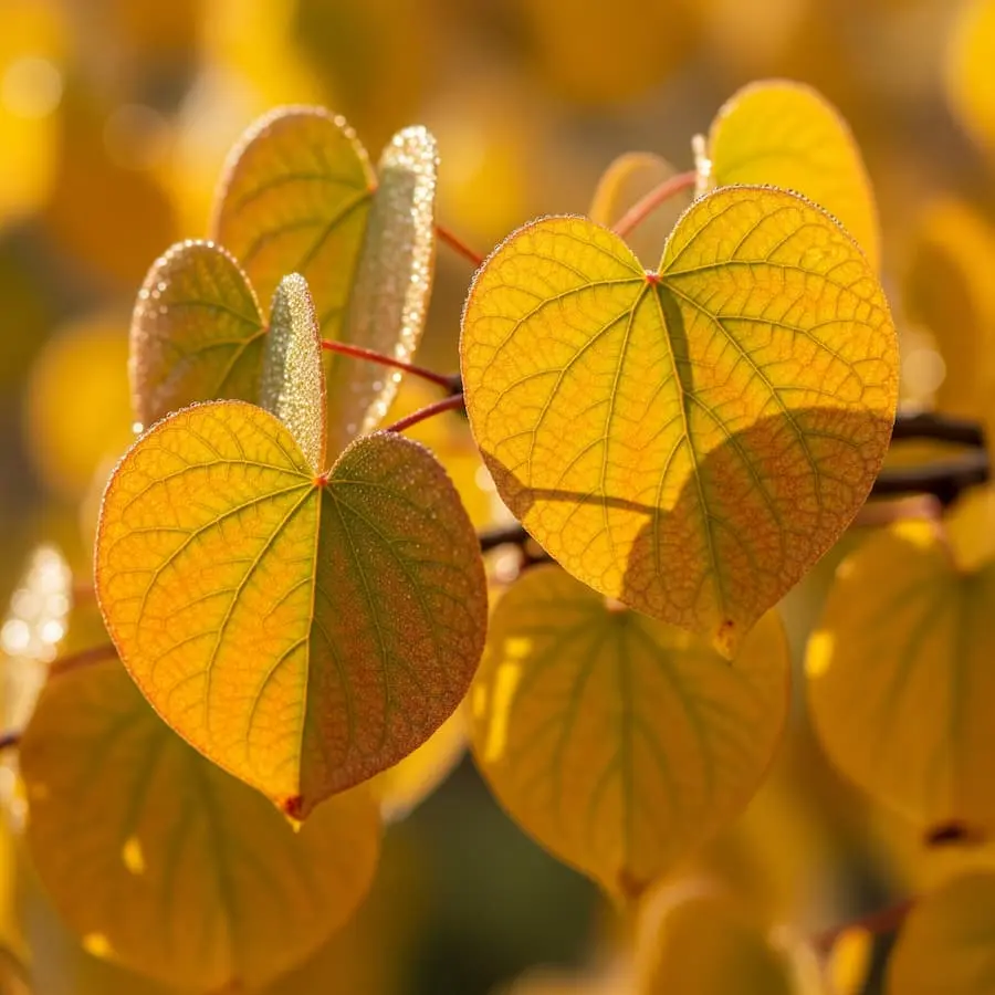 Cercis siliquastrum hoja otoño