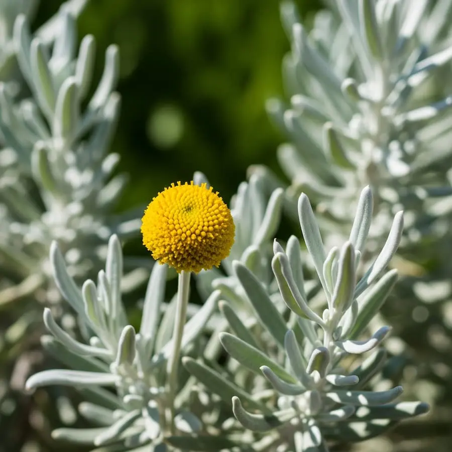 santolina detalle flor santolina