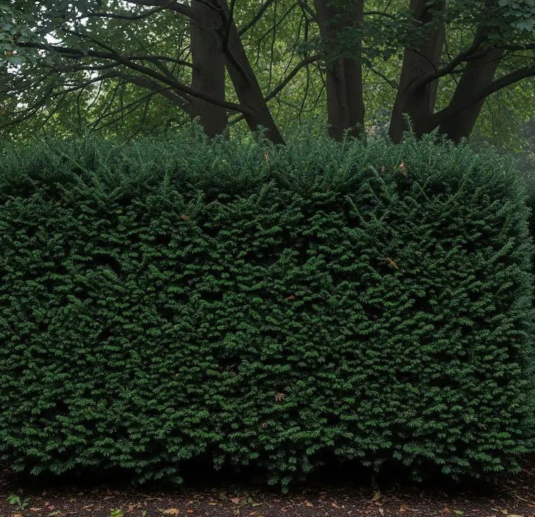 Tejo Seto en sombra 1 seto de tejo en la sombra