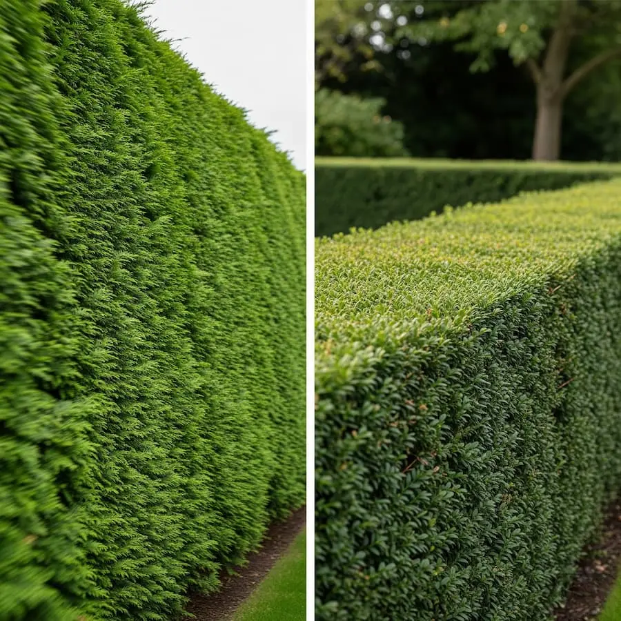 comparativa seto leylandii comparando tipos de seto