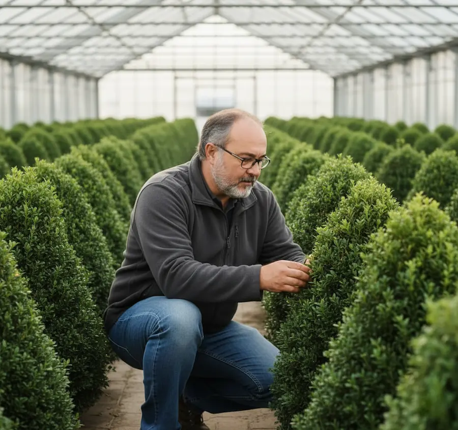 selección de planta en vivero producción